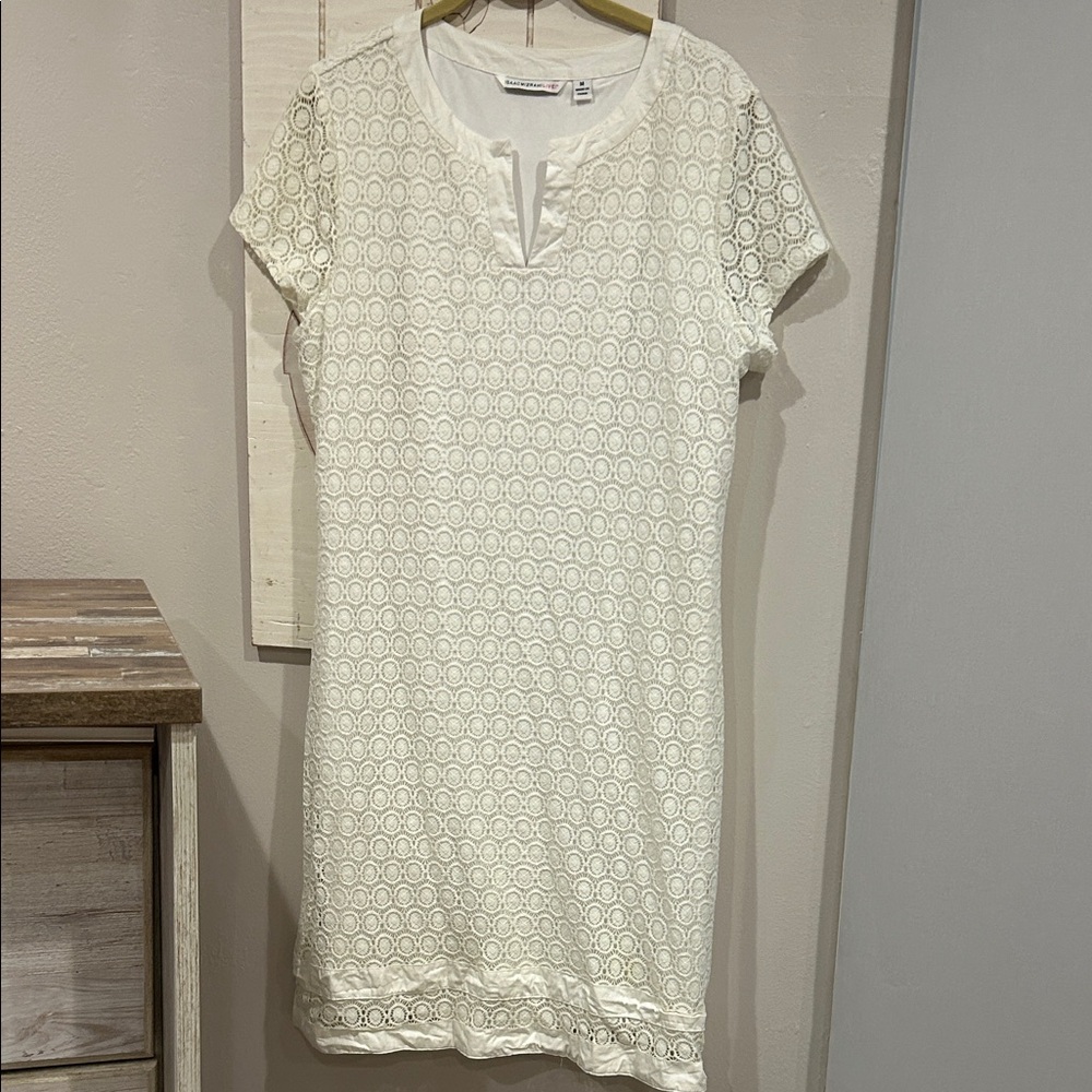 Isaac Mizrahi Cream Lace-Trim Blouse